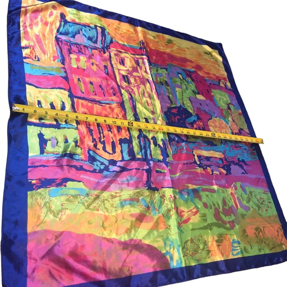 Scarf based on Kadinsky Munich painting- Silk, Or Silk-like (no Tags) Colorful!